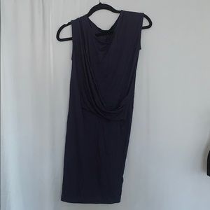 All Saints navy draped dress